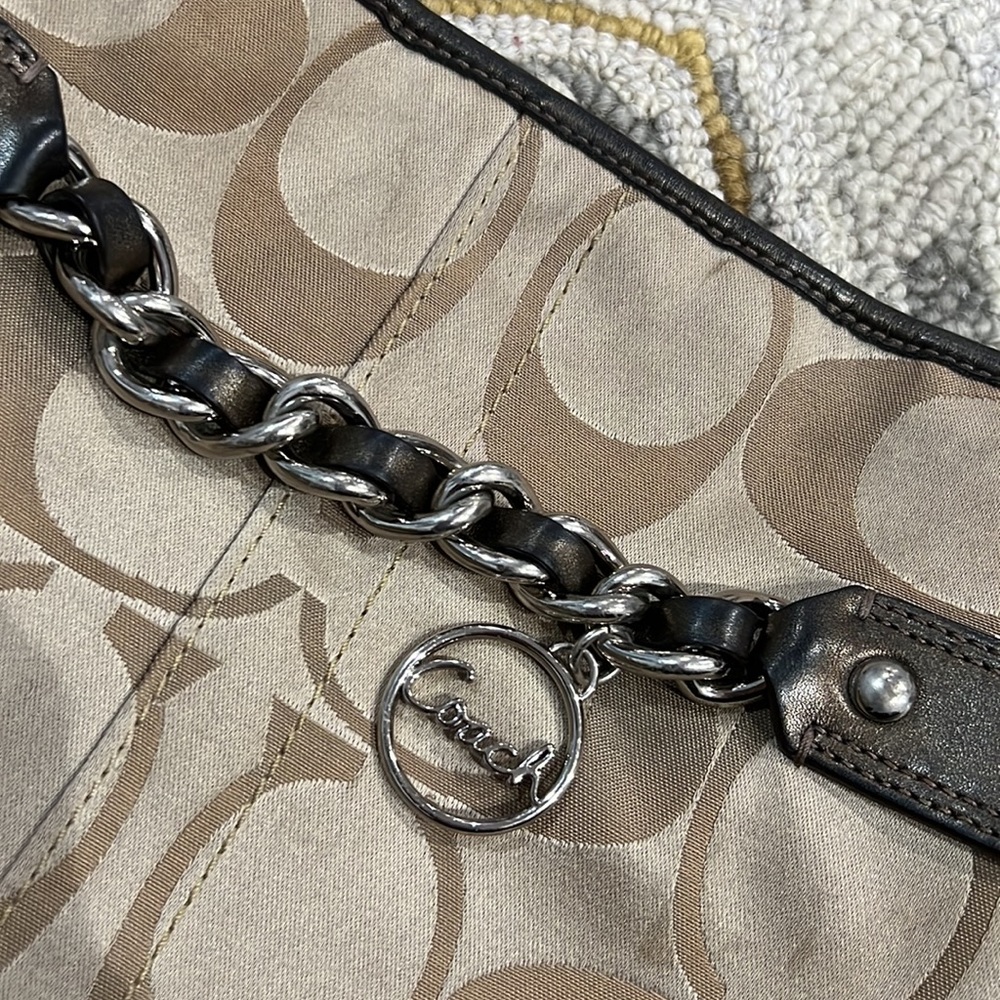 💕Coach metallic gold bronze jacquard medium crossbody bag💕 - Picture 6 of 12